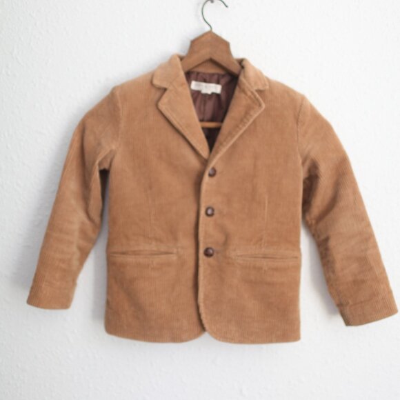 hope & henry tan corduroy button down blazer jacket kids 6 - Picture 1 of 6